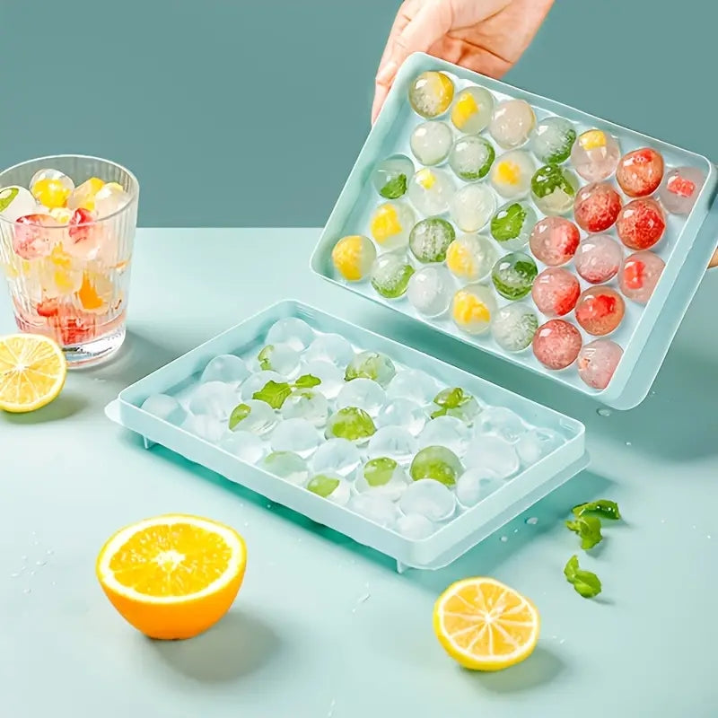 Home Kitchen Ice Cube Tray With Lid Reusable Ice Mold For Refrigerator