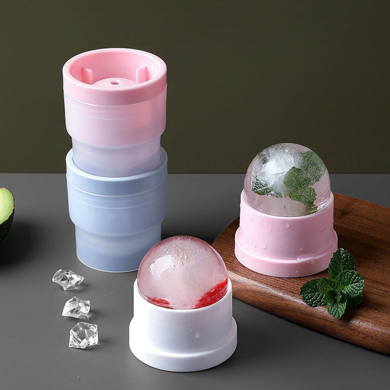 Spherical Whiskey Ice Cube Mold With Cover for Home and Restaurant Use