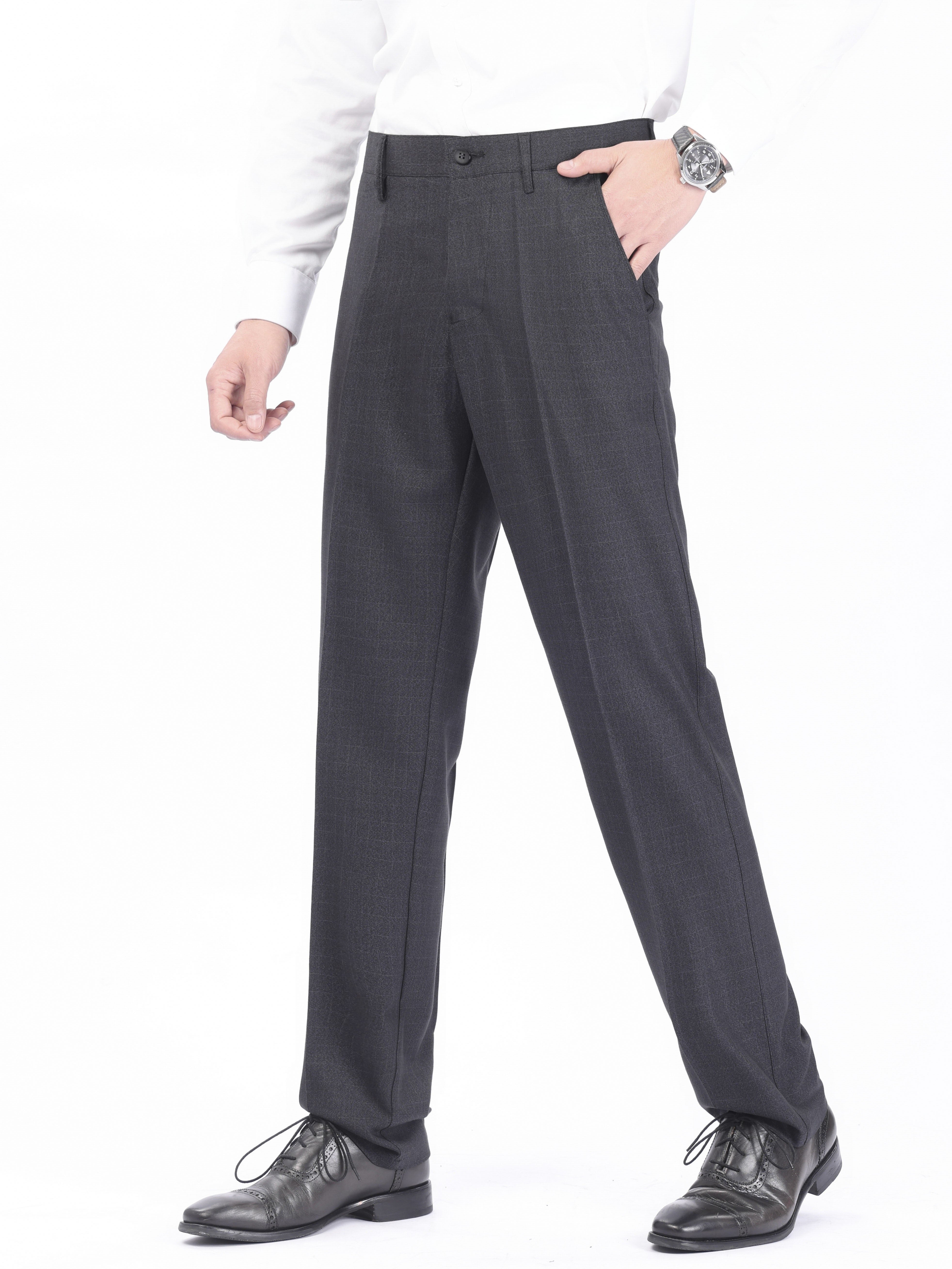 Брюки большого размера темно-серого цвета с полосками, неэластичные, из полиэстера, повседневные, размеры 0XL-6XL