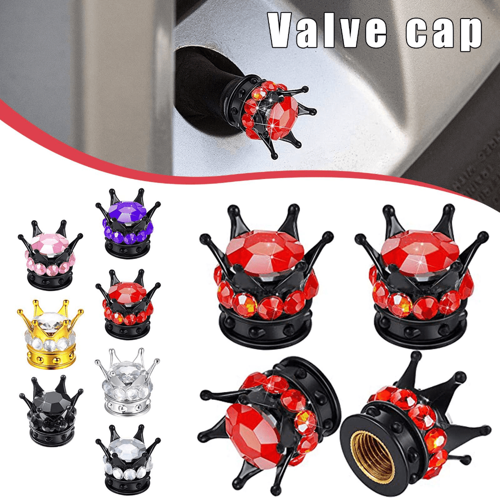 Car Tire Valve Stem Caps Metal Decorative Set of 4