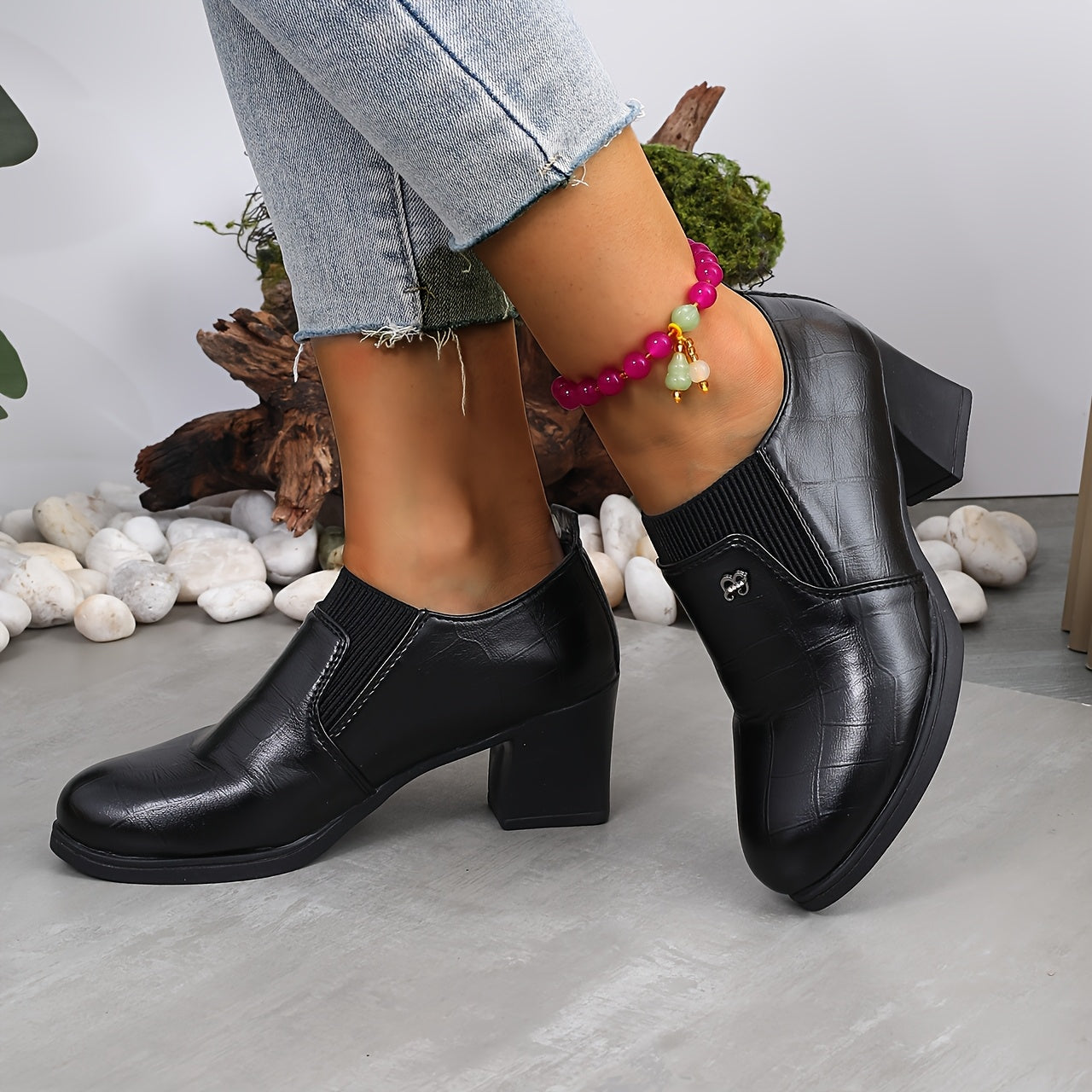 Women's High Heeled Shoes Fashionable Slimming Footwear Comfortable for Long Walks