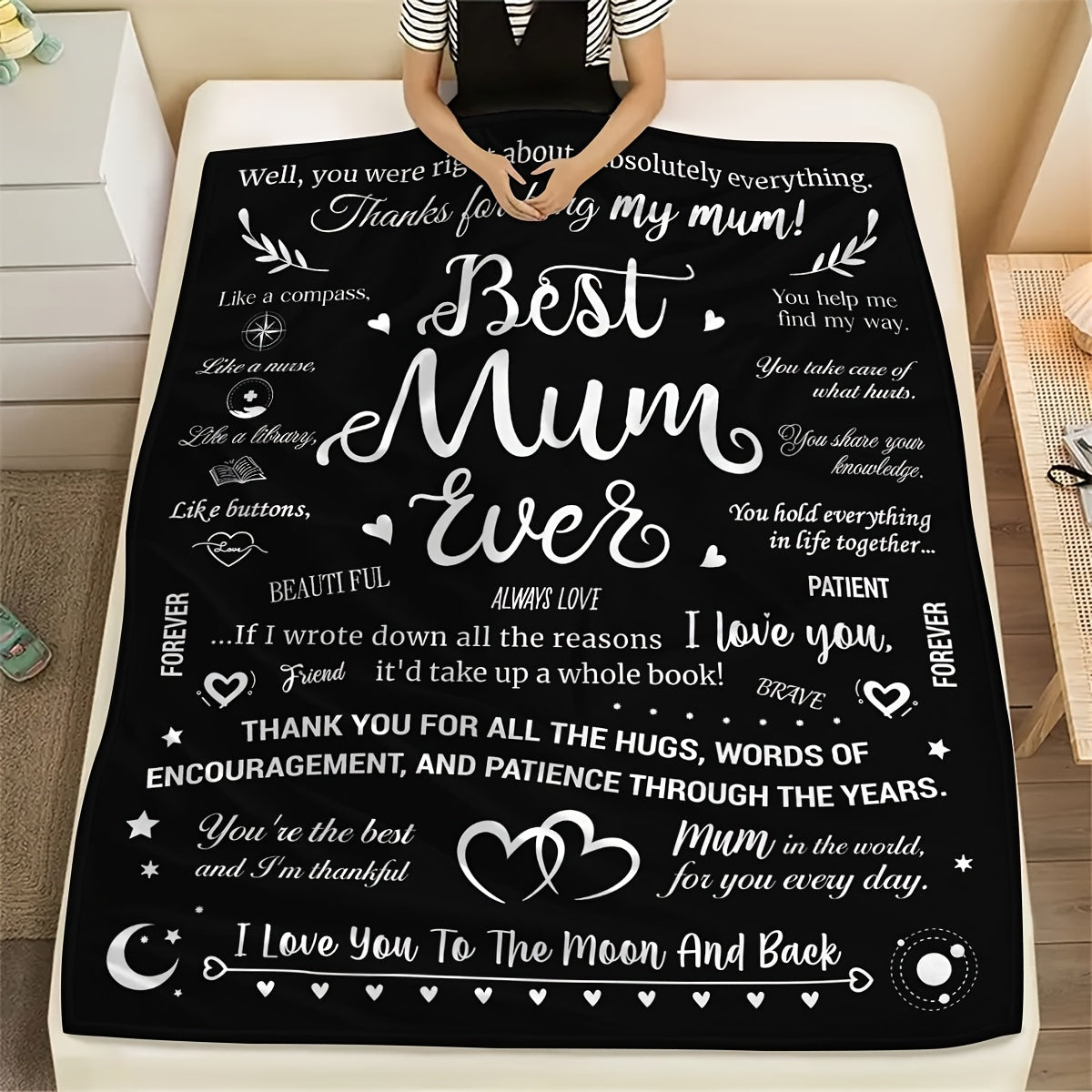 Soft Flannel Blanket for Women, Cozy Nap and Air Conditioning Use