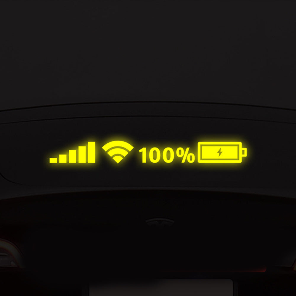 Car Reflective Wifi Battery Level Stickers Colorful Waterproof Decals