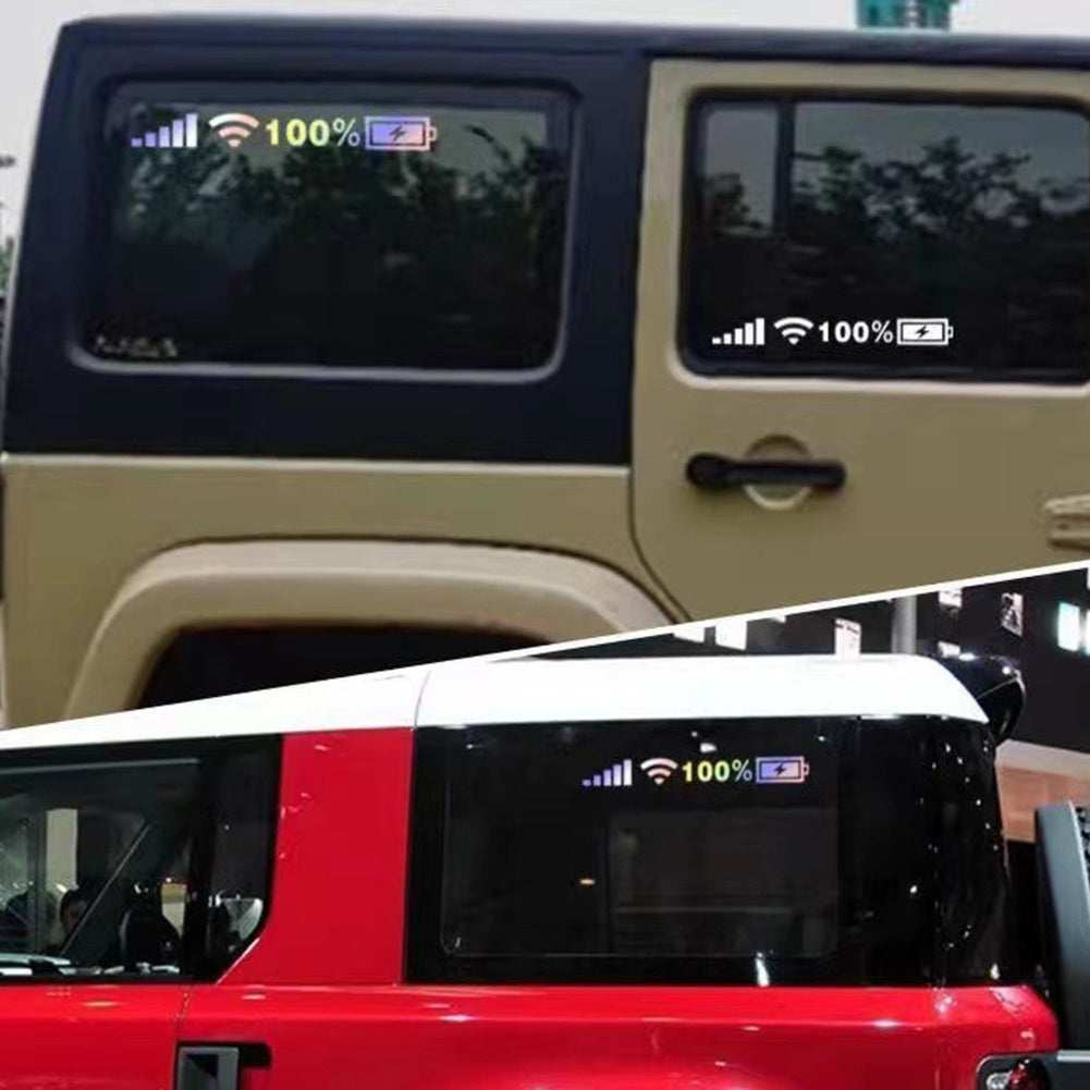 Car Reflective Wifi Battery Level Stickers Colorful Waterproof Decals