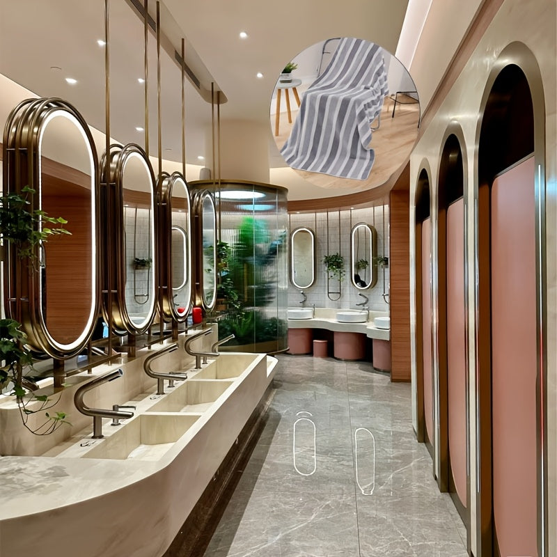 Серое ультра-мягкое и быстро-сохнущее полосатое банное полотенце LDQ - гипоаллергенное и нежное к коже - идеально подходит для дома, бассейна и ухода.