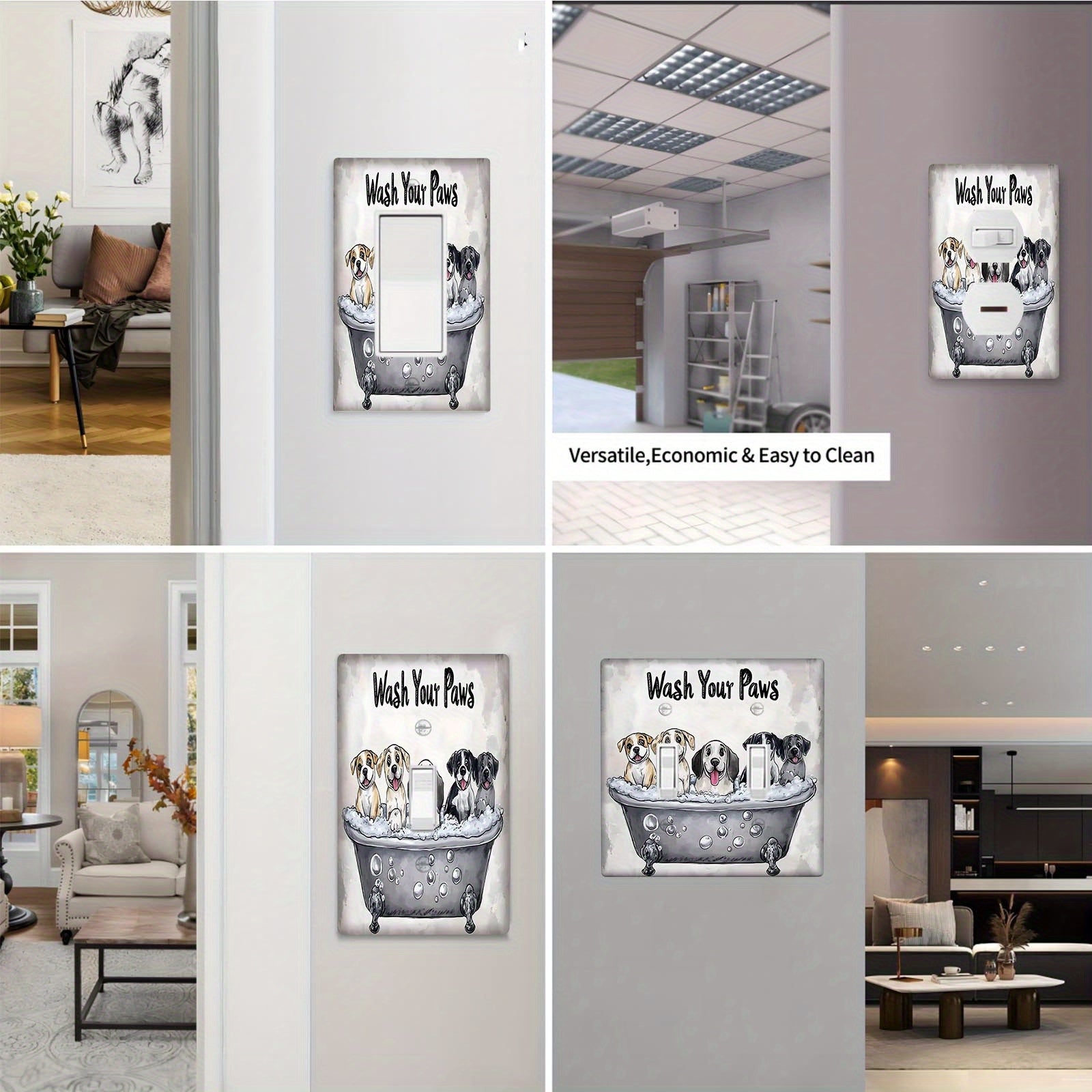 Qiziqarli it naqshidagi devor maskasi, oson vint bilan o'rnatish, simlar kerak emas. Yotoqxona, hammom yoki yashash xonasi bezatish uchun ideal.