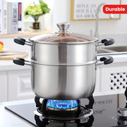 Stainless Steel Stockpot with Steamer Insert for Soups Stews and Seafood