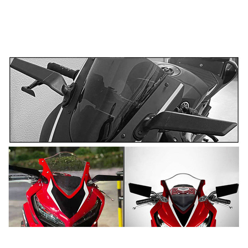 Motorcycle Rearview Mirror Spoiler Set Aluminum Adjustable Enhanced Visibility
