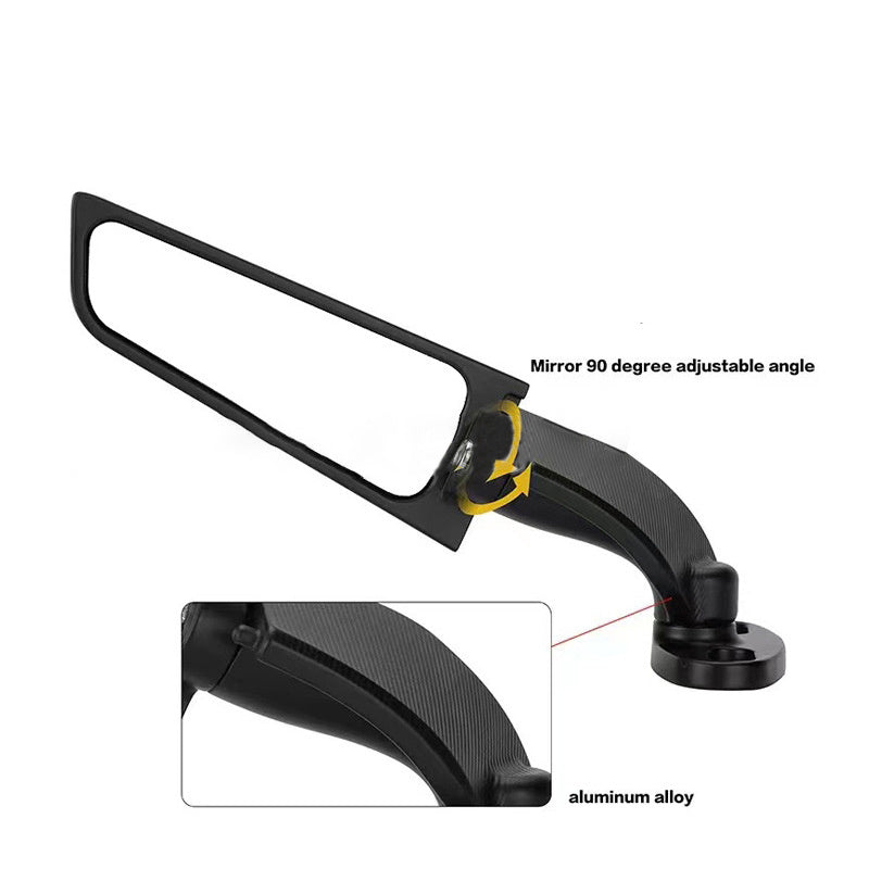 Motorcycle Rearview Mirror Spoiler Set Aluminum Adjustable Enhanced Visibility