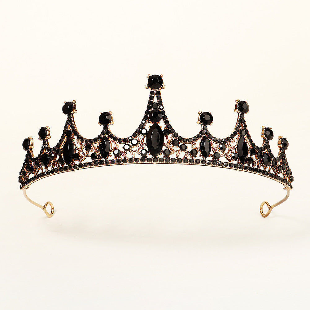 Черная кристальная тиара с камнями-стразами для свадеб и вечеринок, элегантное свадебное украшение для волос