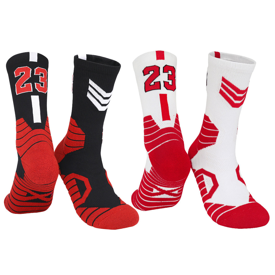23 Pairs Thick Padded Basketball Athletic Sport Socks for Men Women Stripes