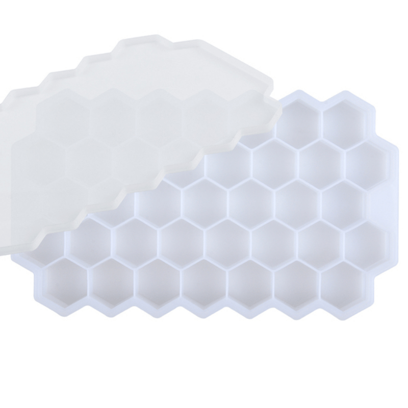 Silicone Ice Tray Honeycomb Design 37 Hexagonal Ice Cubes and Balls