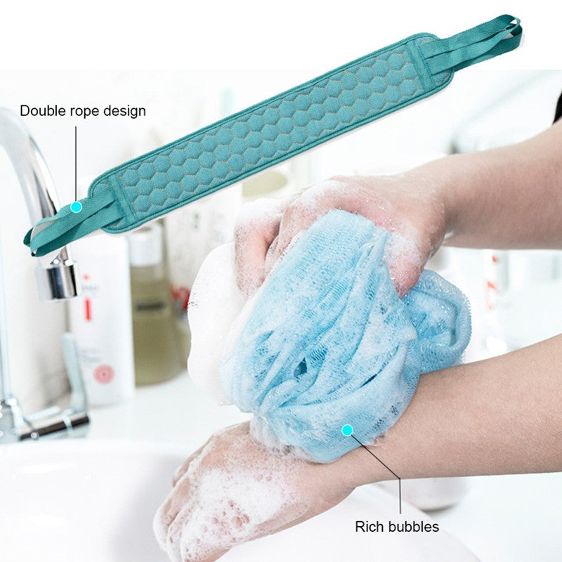 3-Piece Teal Exfoliating Bath Set for Women Loofah Bath Glove Back Scrubber Towel