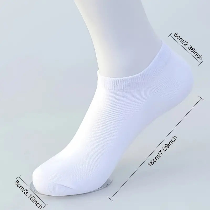 Men Women Ankle Socks Breathable Cotton-Polyester Solid Color Spring Summer Pack of 1 5 10