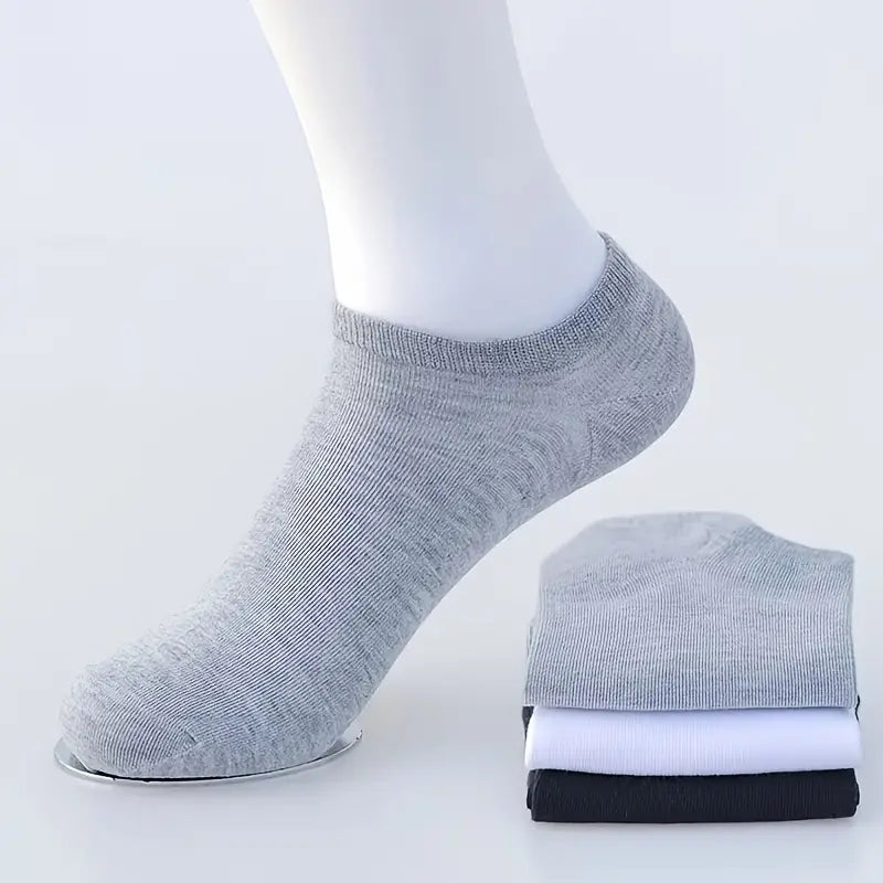Men Women Ankle Socks Breathable Cotton-Polyester Solid Color Spring Summer Pack of 1 5 10