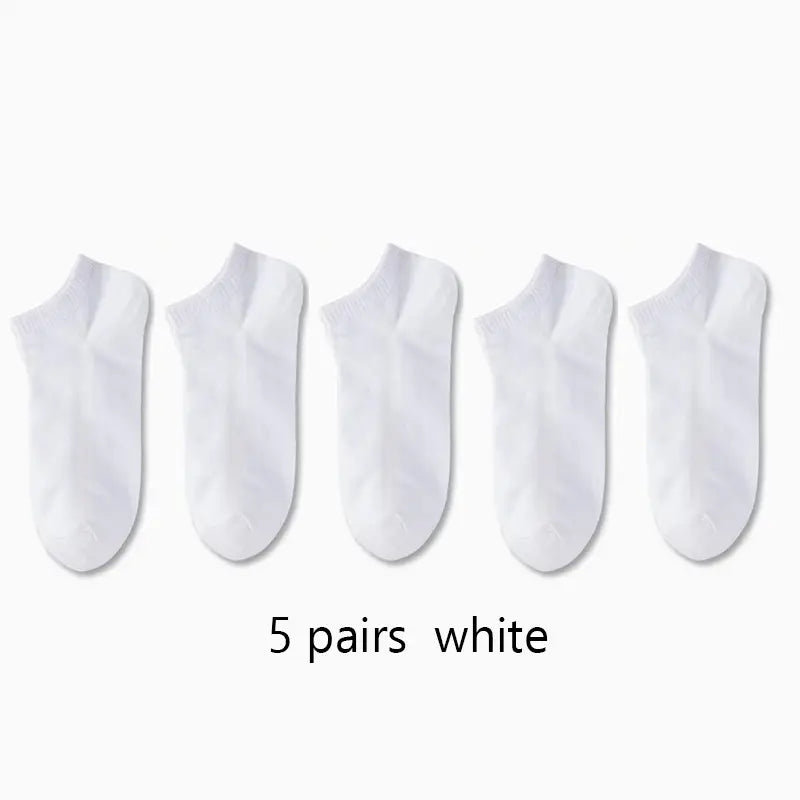 Men Women Ankle Socks Breathable Cotton-Polyester Solid Color Spring Summer Pack of 1 5 10