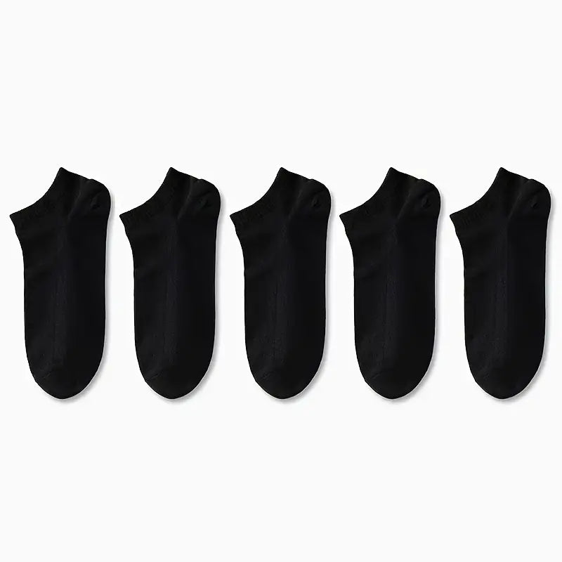 Men Women Ankle Socks Breathable Cotton-Polyester Solid Color Spring Summer Pack of 1 5 10