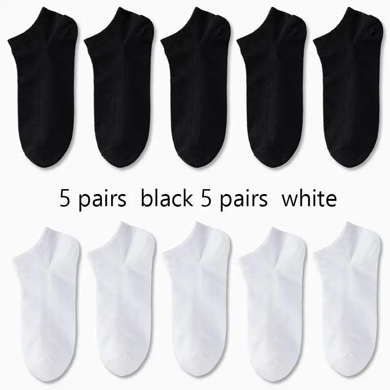 Men Women Ankle Socks Breathable Cotton-Polyester Solid Color Spring Summer Pack of 1 5 10