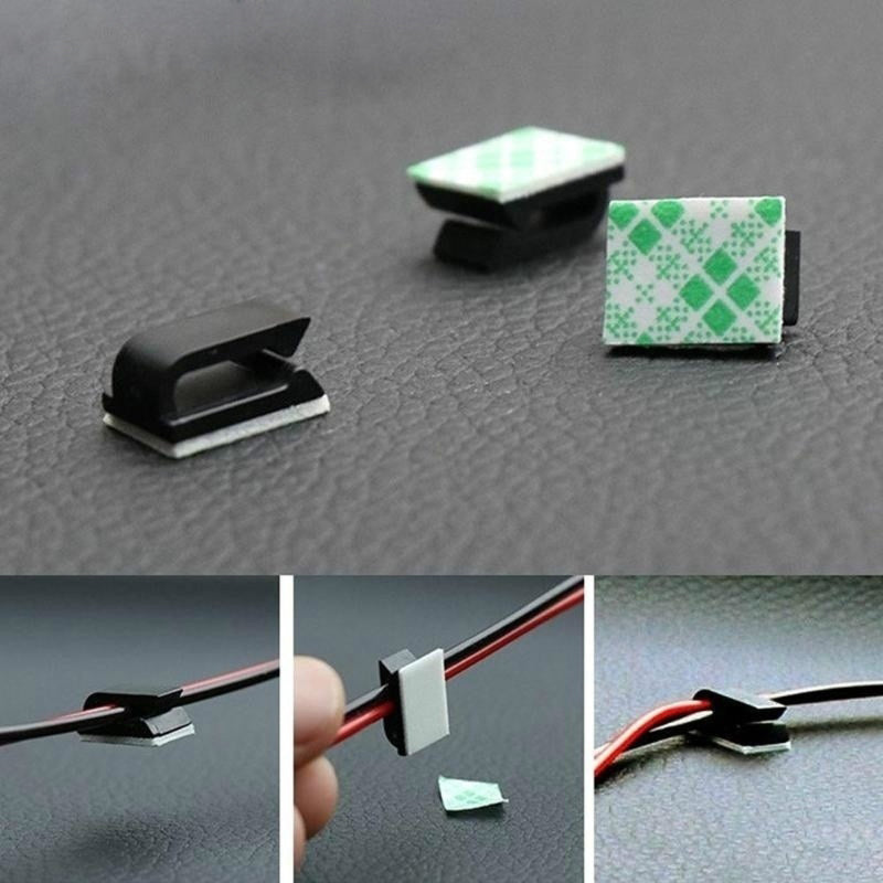 20 шт. самоклеящихся зажимов для организации проводов автомобиля, крепежных зажимов