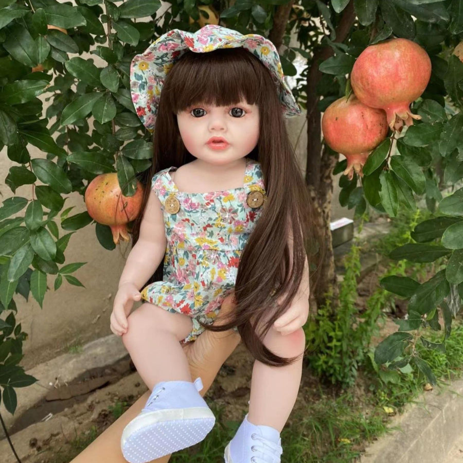 55 cm Soft Body Vinyl Reborn Baby Girl Doll Toy 22 Inch Realistic Princess Toddler Gift