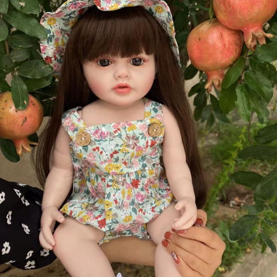 55 cm Soft Body Vinyl Reborn Baby Girl Doll Toy 22 Inch Realistic Princess Toddler Gift