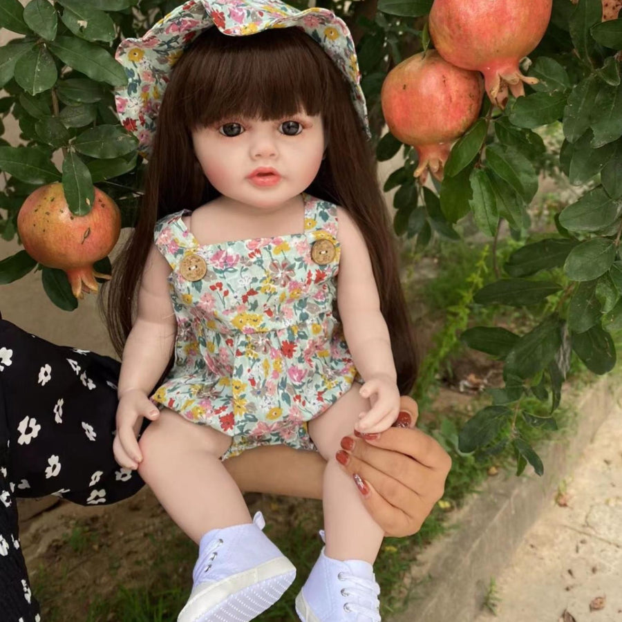 55 cm Soft Body Vinyl Reborn Baby Girl Doll Toy 22 Inch Realistic Princess Toddler Gift