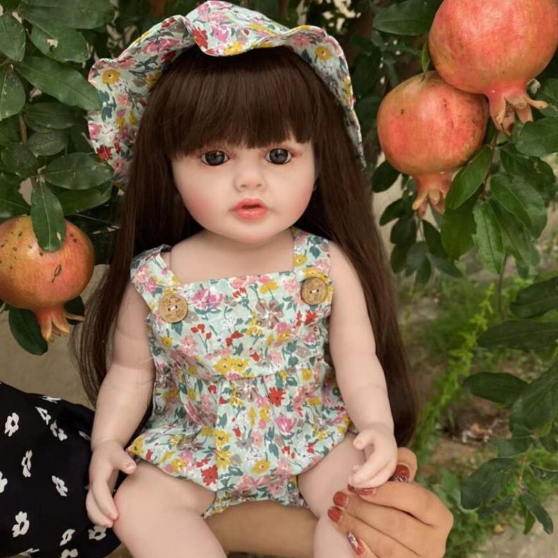 55 cm Soft Body Vinyl Reborn Baby Girl Doll Toy 22 Inch Realistic Princess Toddler Gift