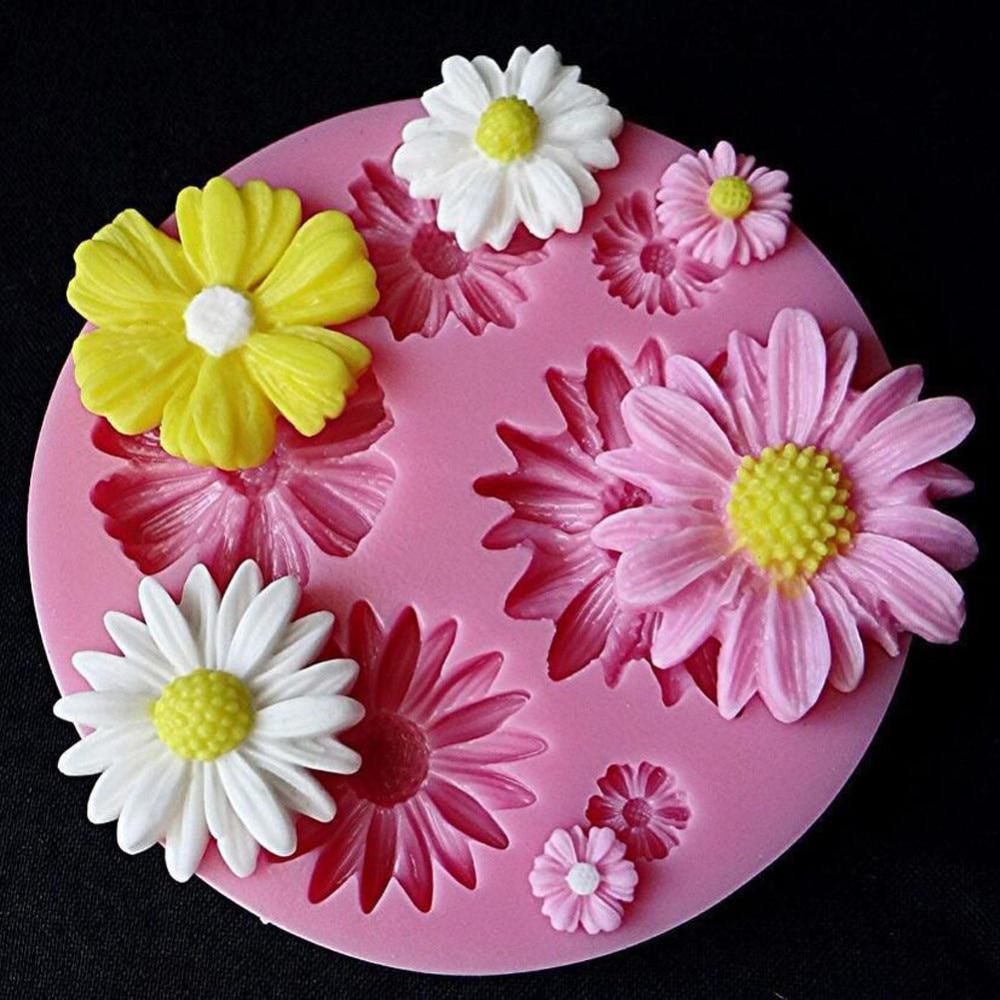 Vibrant 3D Flower Silicone Molds Set of 5 for Fondant Chocolate Pastries