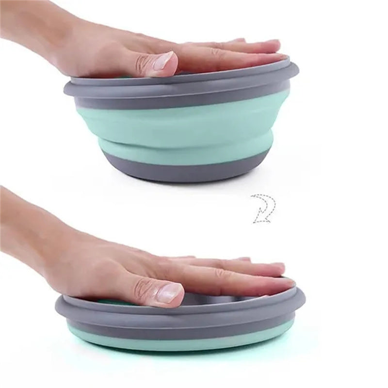Silicone Folding Bowls Set with Lids for Camping Outdoor Food Water 3 Pack