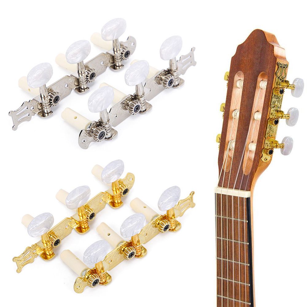 Clavijas de afinación para guitarra clásica, 2 piezas con tornillos de montaje y tuercas