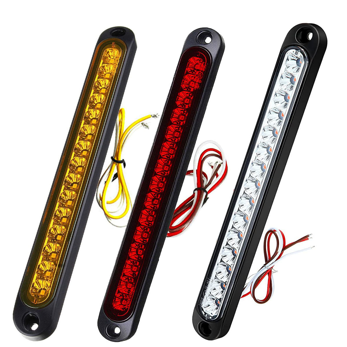 Barra de luz trasera LED universal para camiones, pickup, vehículo 12V 24V, 15 LEDs