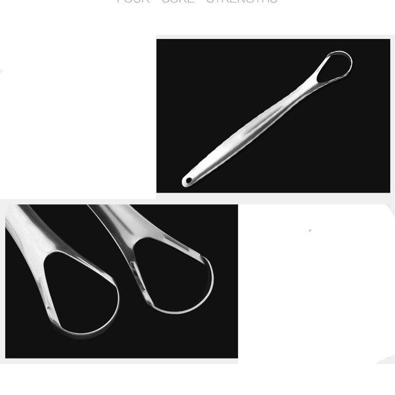 Uniseks zanglamaydigan po'latdan yasalgan tilni tozalash vositasi og'iz gigiyenasi uchun nafasni yangilovchi