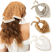 Women's Hair Accessories Set Floral Printed Hair Scarf Bandana Kerchief
