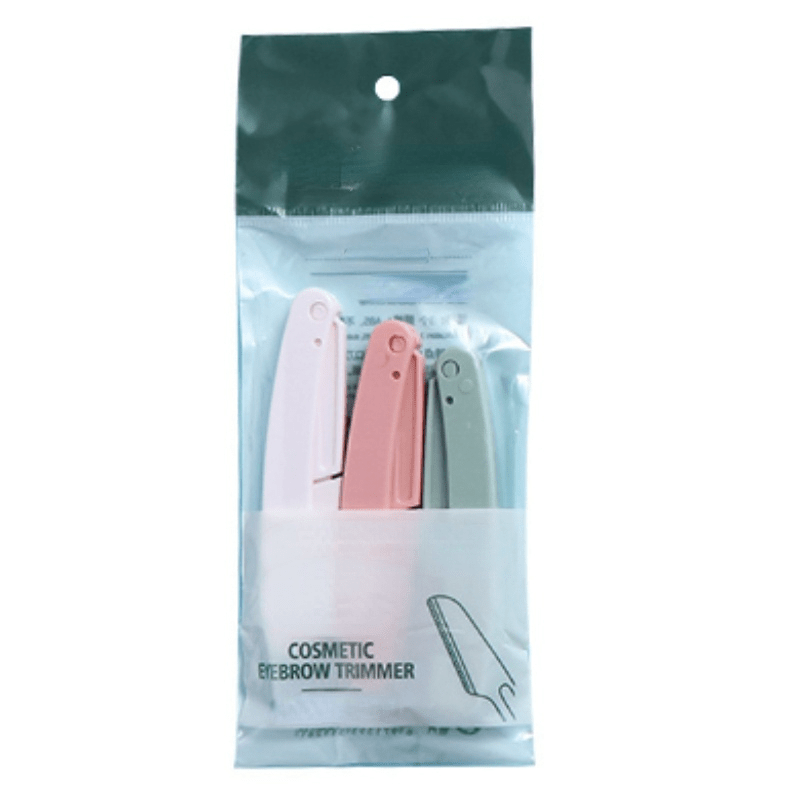 Women Plastic Safe Folding Face Shaver and Eyebrow Trimmer Set