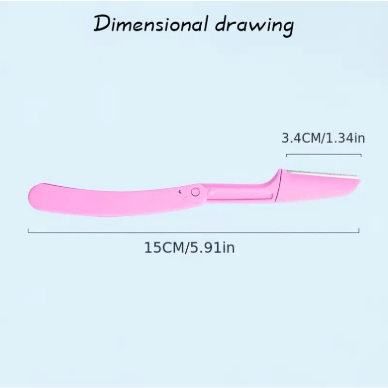 Women Plastic Safe Folding Face Shaver and Eyebrow Trimmer Set