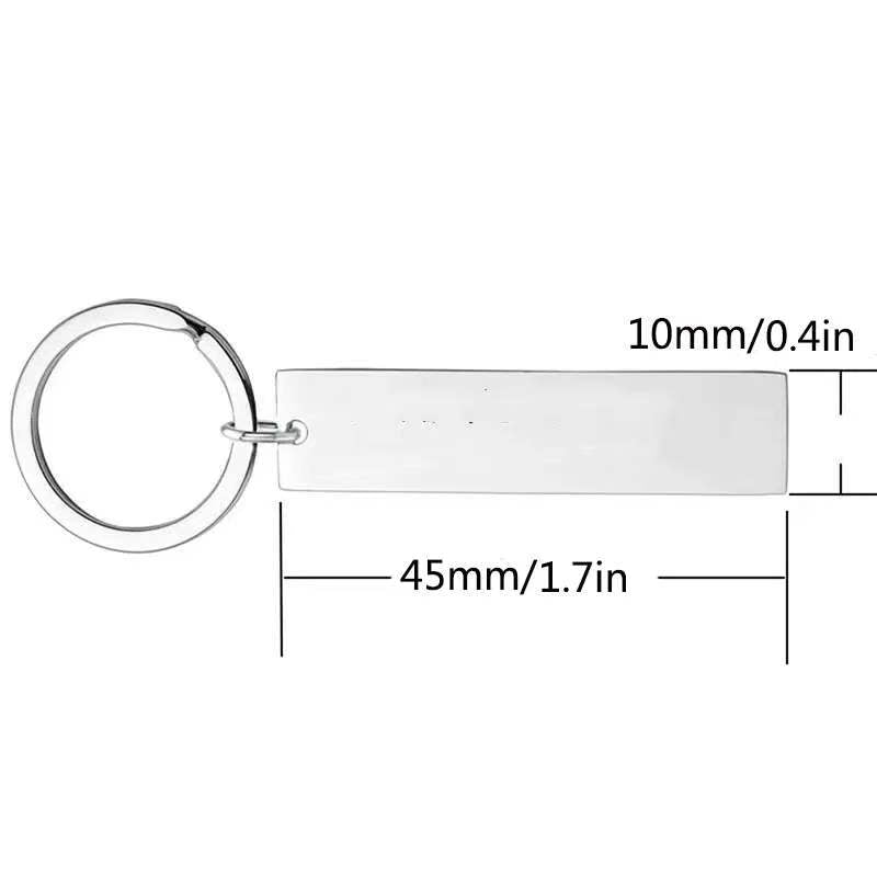 Family Personalized Black Stainless Steel Key Chain for Safe Driving