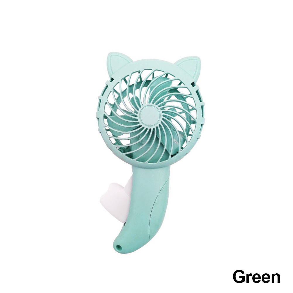 Mini Portable Handheld Fan No Battery Needed Three Colors Cartoon Design
