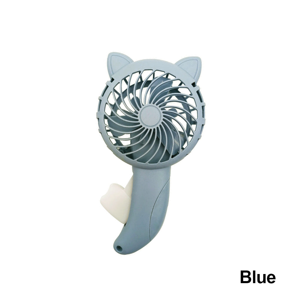Mini Hand-Powered Fan Battery-Free Cute Cartoon Design for Home Summer Cooling