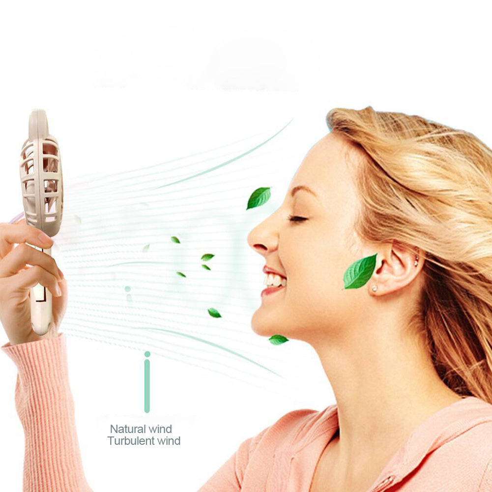 Mini Hand-Powered Fan Battery-Free Cute Cartoon Design for Home Summer Cooling