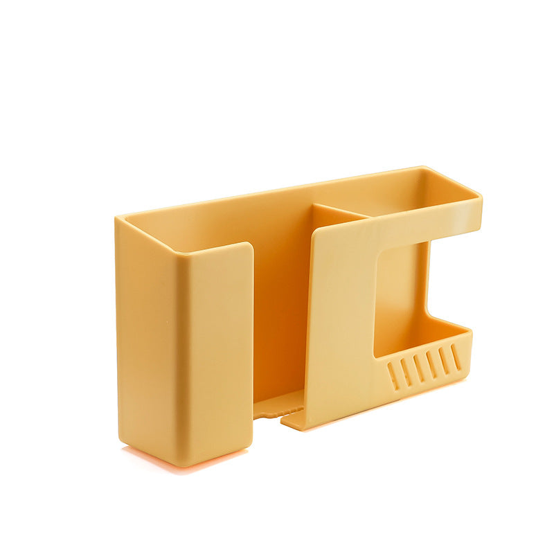 Soporte de teléfono de pared para control remoto y organizador de carga de teléfono