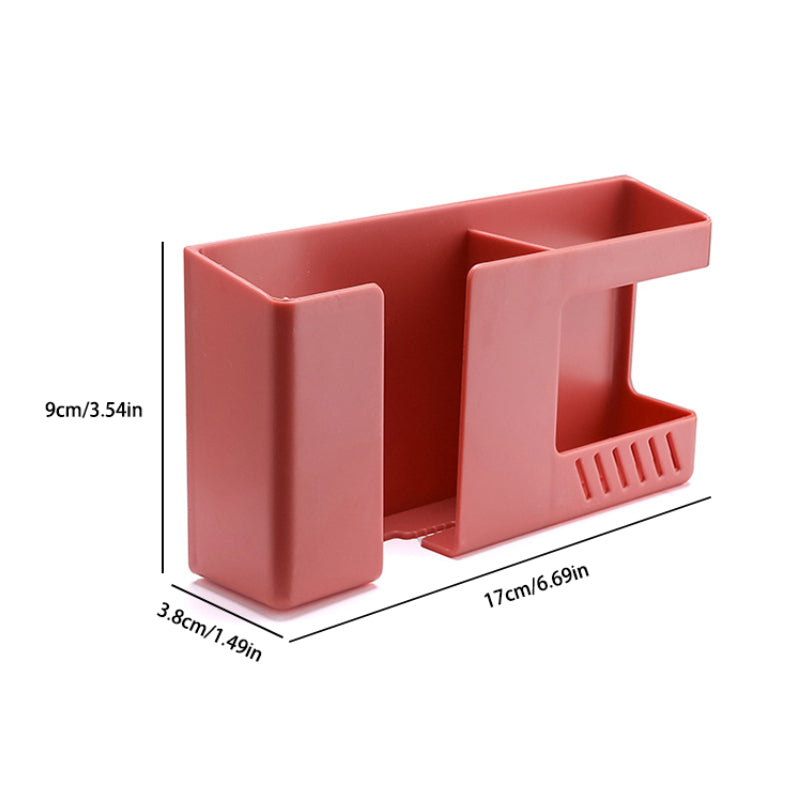Soporte de teléfono de pared para control remoto y organizador de carga de teléfono