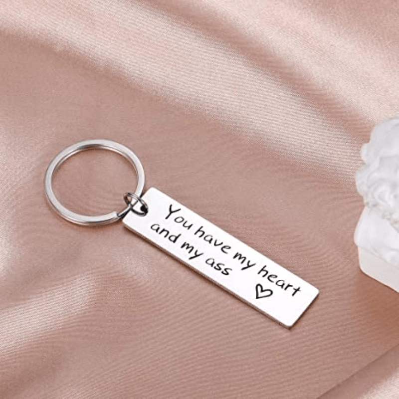Husband Boyfriend Anniversary Keychain Gifts from Wife Personalized Heart Keyring