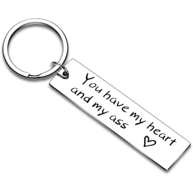 Husband Boyfriend Anniversary Keychain Gifts from Wife Personalized Heart Keyring