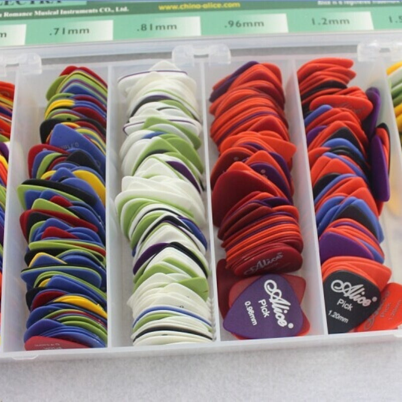 Assorted Guitar Picks Set 30 Pieces with Multiple Thicknesses and Colors