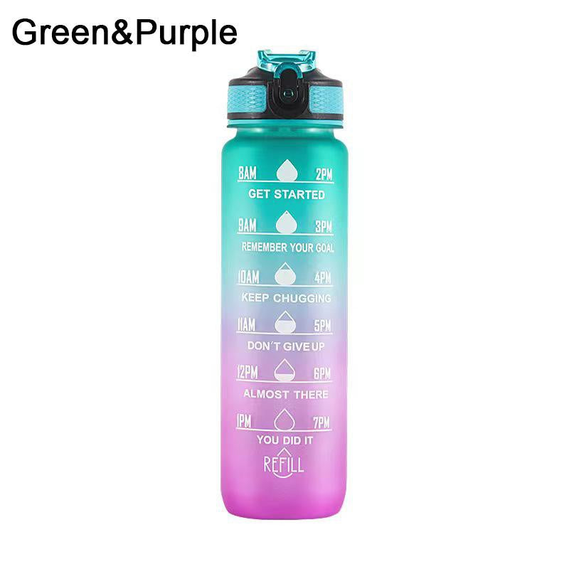 Water Bottle with Time Markers for Hydration, Sports, Gym, Travel, Outdoor