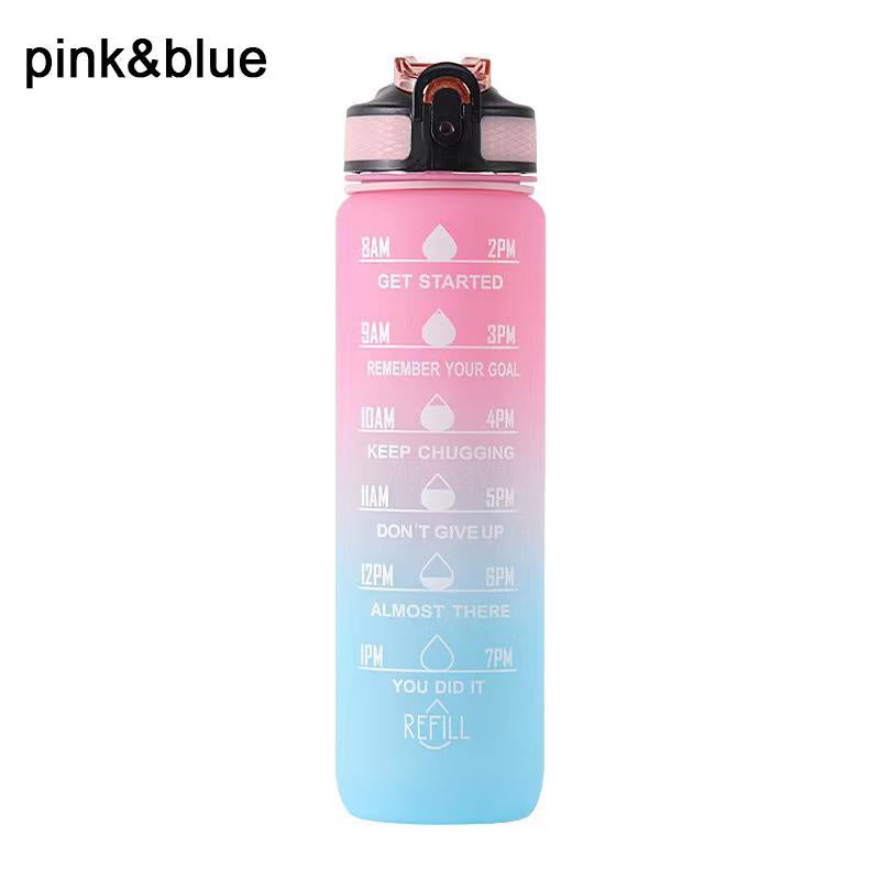 Water Bottle with Time Markers for Hydration, Sports, Gym, Travel, Outdoor