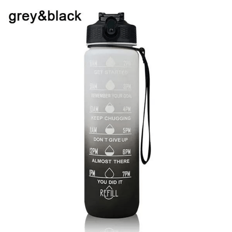 Water Bottle with Time Markers for Hydration, Sports, Gym, Travel, Outdoor