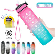 Water Bottle with Time Markers for Hydration, Sports, Gym, Travel, Outdoor