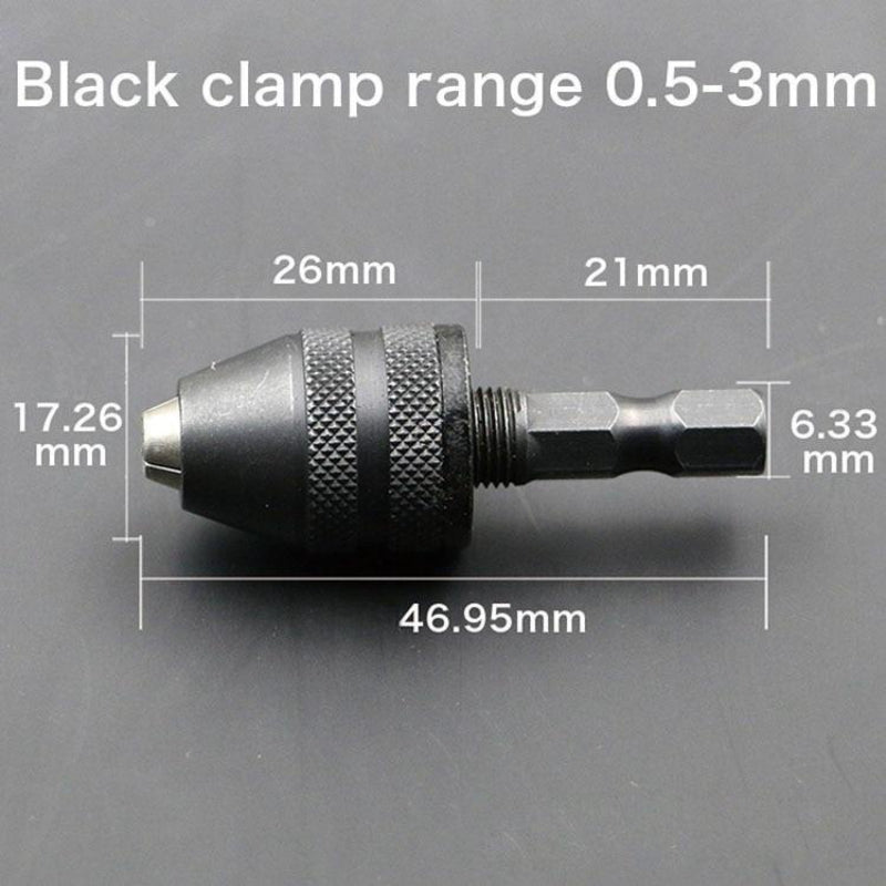 1/4 Inch Hex Quick-Change Drill Chuck Adapter Black Gold Impact Driver Screwdriver