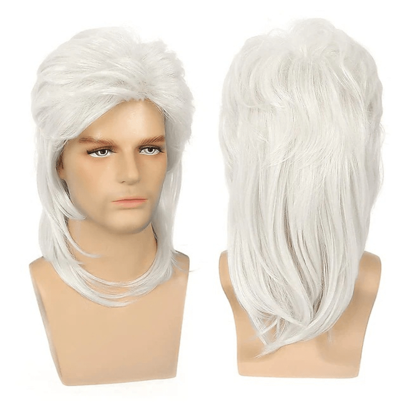 Men's Brown Costume Wig for 70s and 80s Themed Parties Cosplay Accessory